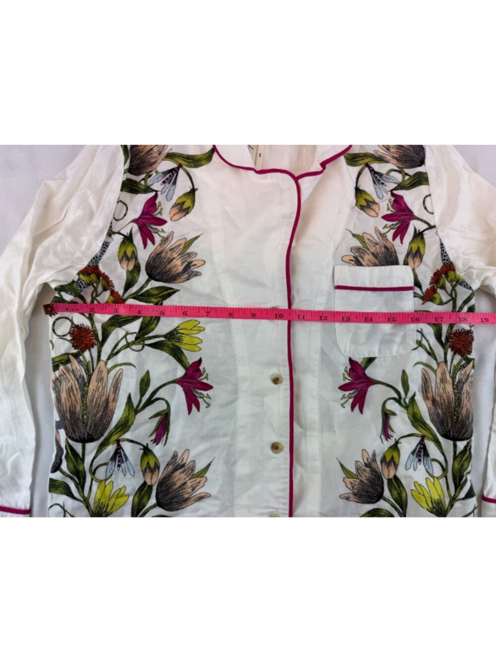 NWT Victoria Garcia for Anthropologie Flannel Buttondown Pyjama Top Size XXS - Picture 10 of 11
